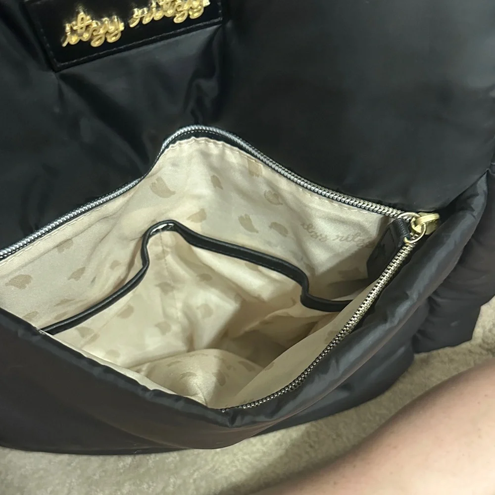 Itzy Ritzy Dream Convertible Diaper Bag Black Puffer Gold